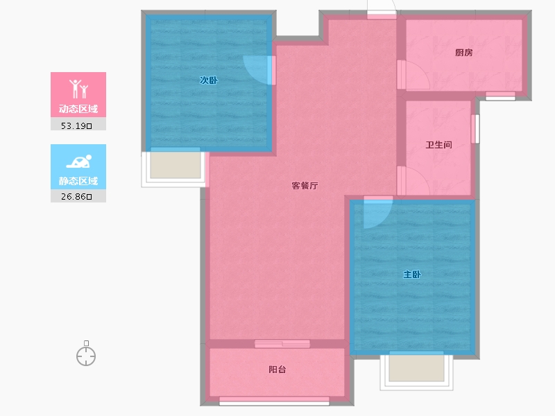 陕西省-咸阳市-城投时代-70.98-户型库-动静分区