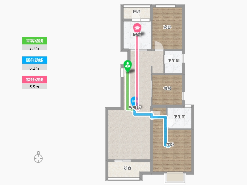 上海-上海市-复地富顿街区-85.25-户型库-动静线