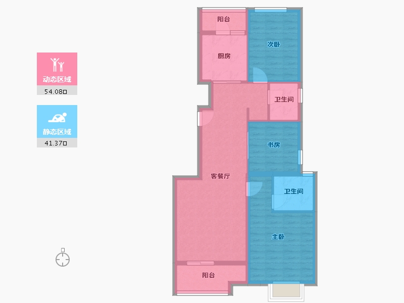 上海-上海市-复地富顿街区-85.25-户型库-动静分区