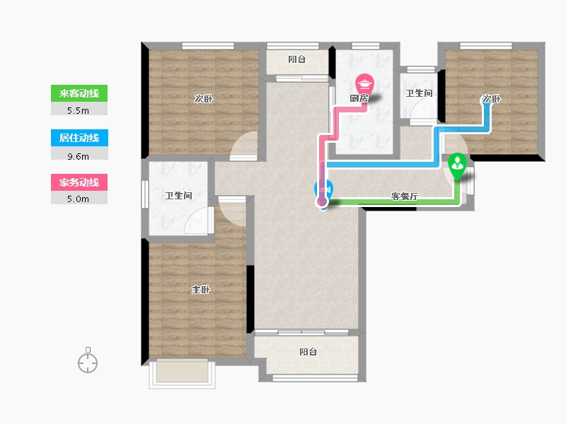 陕西省-西安市-中金金骊福郡.-107.20-户型库-动静线