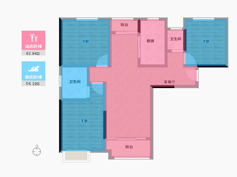 陕西省-西安市-中金金骊福郡.-107.20-户型库-动静分区