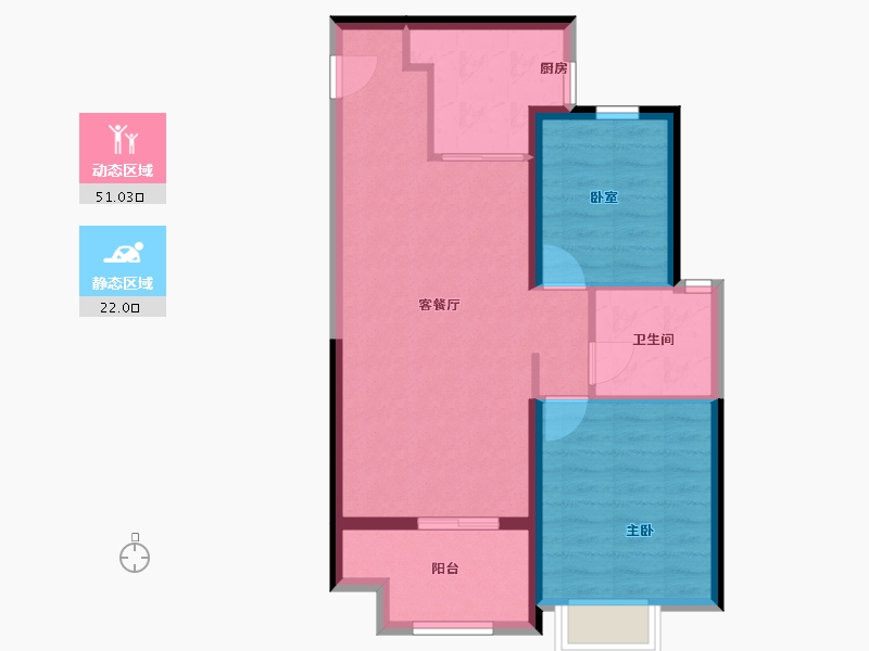 陕西省-咸阳市-金科集美嘉悦-65.39-户型库-动静分区