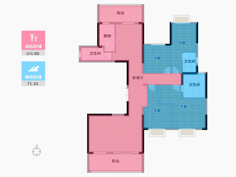 广西壮族自治区-南宁市-锦麟玖玺-156.08-户型库-动静分区