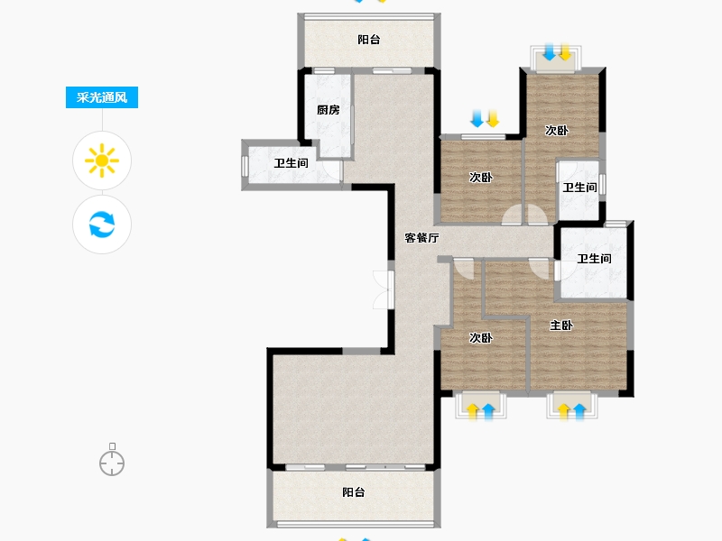 广西壮族自治区-南宁市-锦麟玖玺-156.08-户型库-采光通风