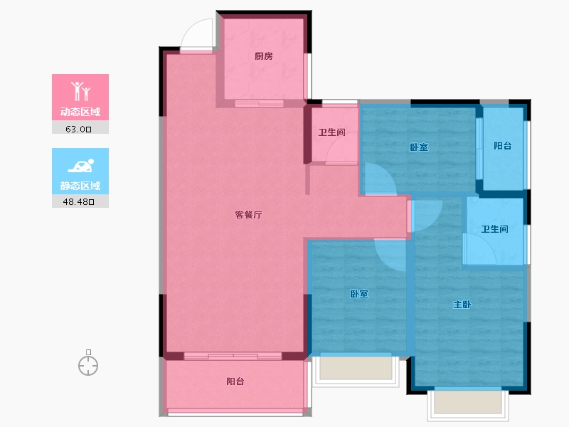 广西壮族自治区-来宾市-金色时代-100.81-户型库-动静分区