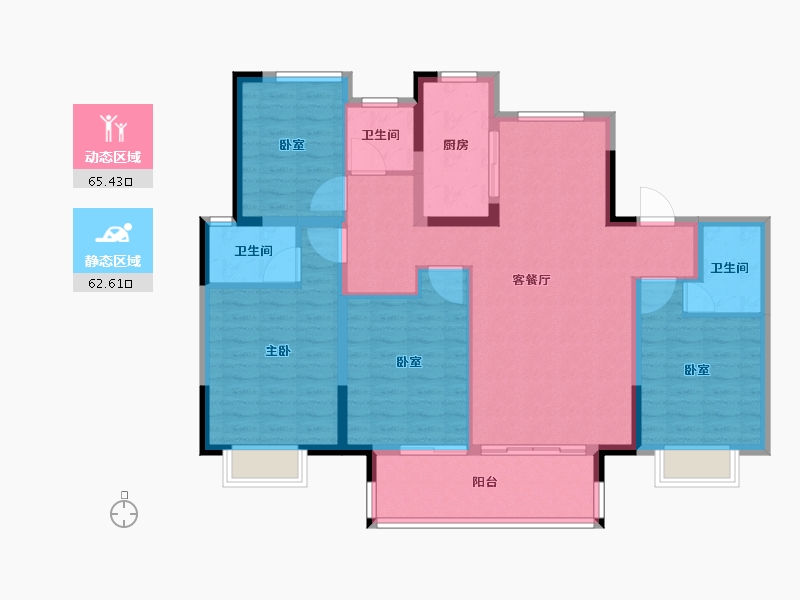 河南省-信阳市-华瑞紫悦府-115.21-户型库-动静分区