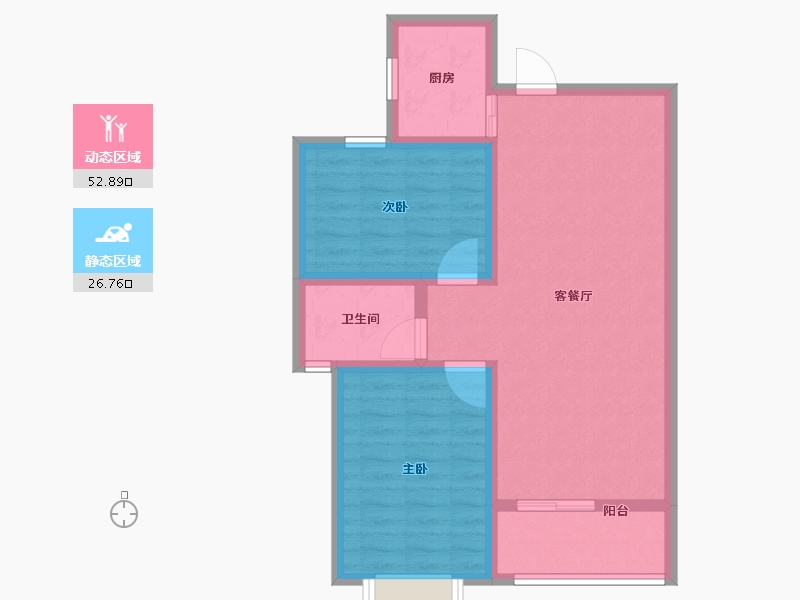 陕西省-西安市-盛唐融城-71.02-户型库-动静分区