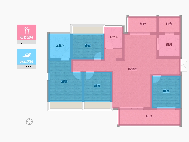 云南省-昭通市-镇雄晟锦鄉悦南湾-110.94-户型库-动静分区