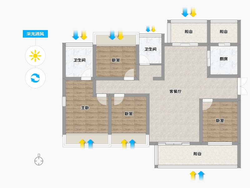 云南省-昭通市-镇雄晟锦鄉悦南湾-110.94-户型库-采光通风