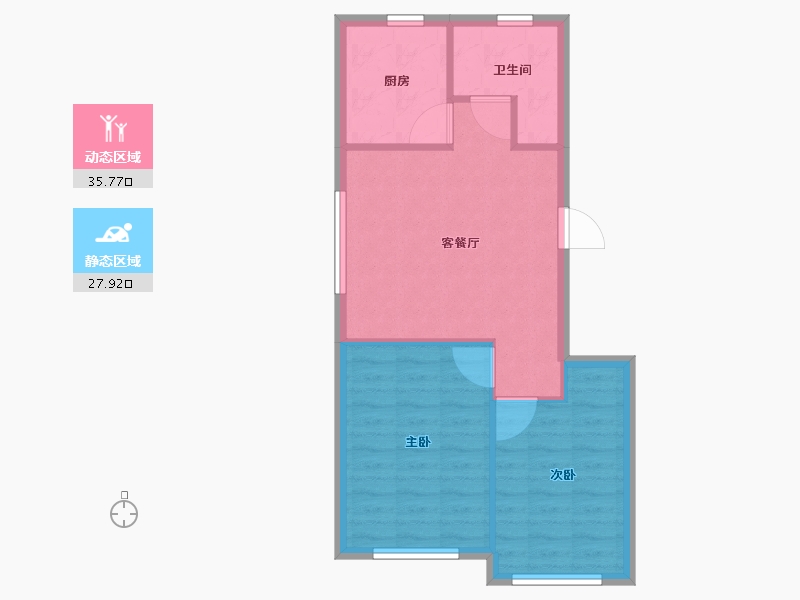 辽宁省-丹东市-蓝山溪谷-57.84-户型库-动静分区