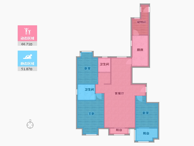 河南省-郑州市-新蒲花园-2号院-130.00-户型库-动静分区