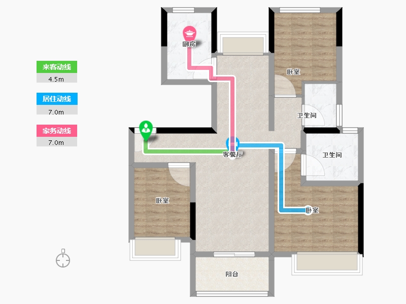 福建省-福州市-琅岐山语城-88.80-户型库-动静线