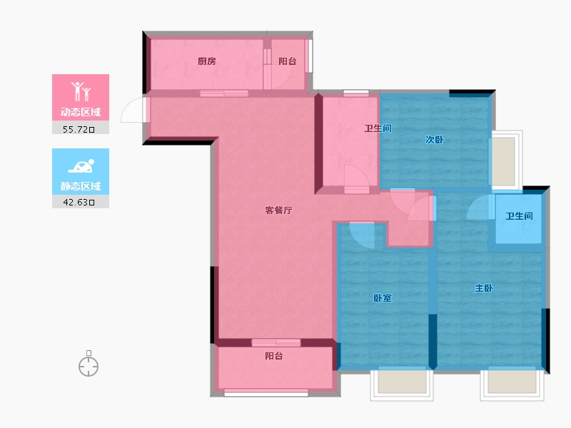 重庆-重庆市-二公里还迁房-93.48-户型库-动静分区