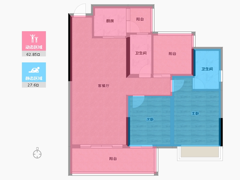 广西壮族自治区-贵港市-西江学府.蔷薇花园-80.82-户型库-动静分区