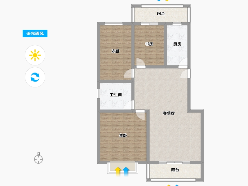 河南省-信阳市-中汇澜湾-100.54-户型库-采光通风