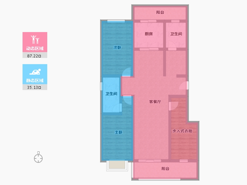 河南省-信阳市-中汇澜湾-107.44-户型库-动静分区