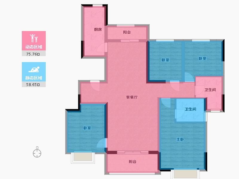 浙江省-绍兴市-诸暨恒大御澜庭-120.00-户型库-动静分区