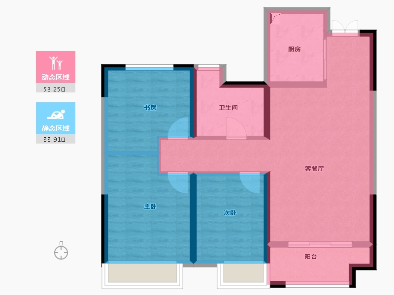 陕西省-西安市-白桦林溪-77.58-户型库-动静分区