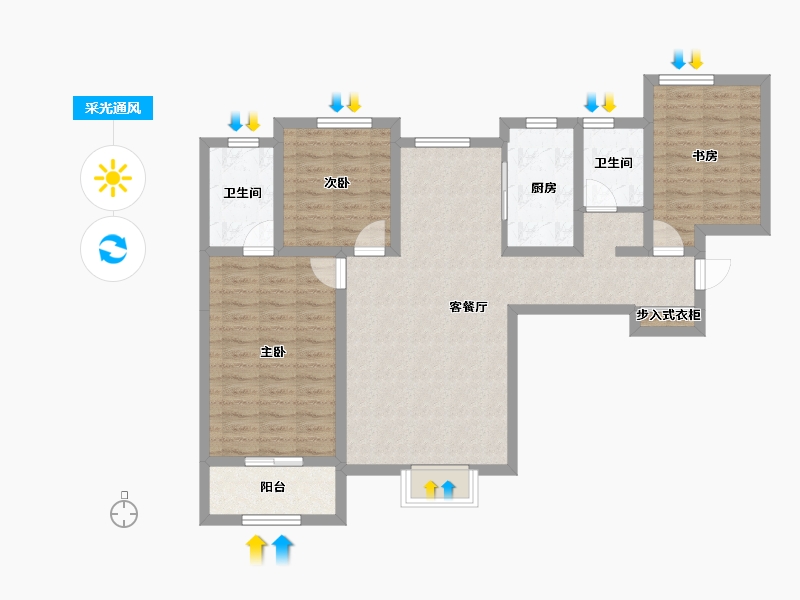 陕西省-咸阳市-城投时代-92.37-户型库-采光通风