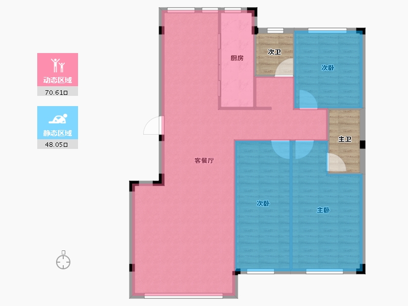 辽宁省-丹东市-蓝山溪谷-118.56-户型库-动静分区