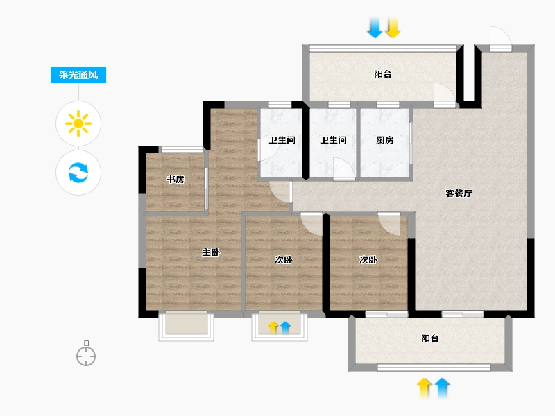 广西壮族自治区-南宁市-锦麟玖玺-112.74-户型库-采光通风