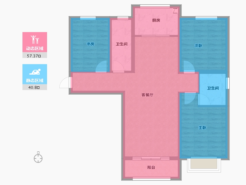 河北省-保定市-香溪名旭·悦居-87.40-户型库-动静分区