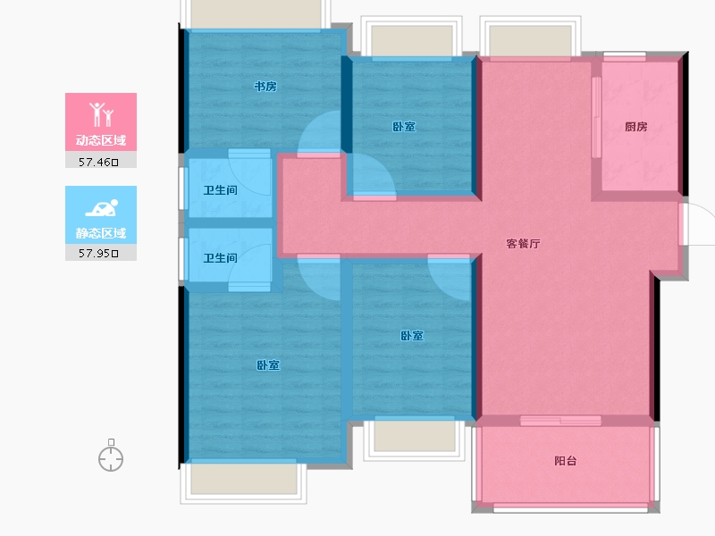 福建省-福州市-琅岐山语城-102.40-户型库-动静分区