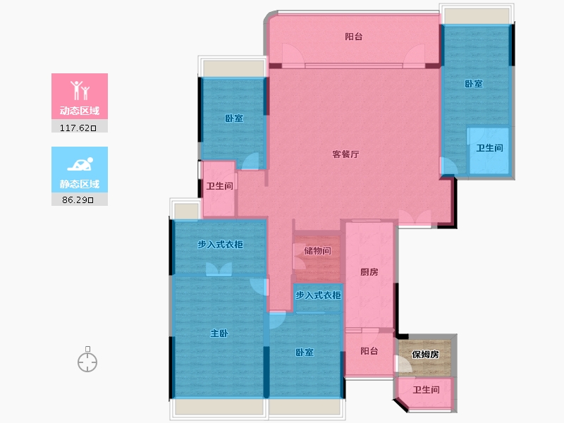 广东省-广州市-侨鑫保利汇景台-189.06-户型库-动静分区