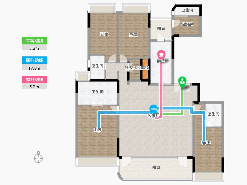 广东省-广州市-侨鑫保利汇景台-194.48-户型库-动静线