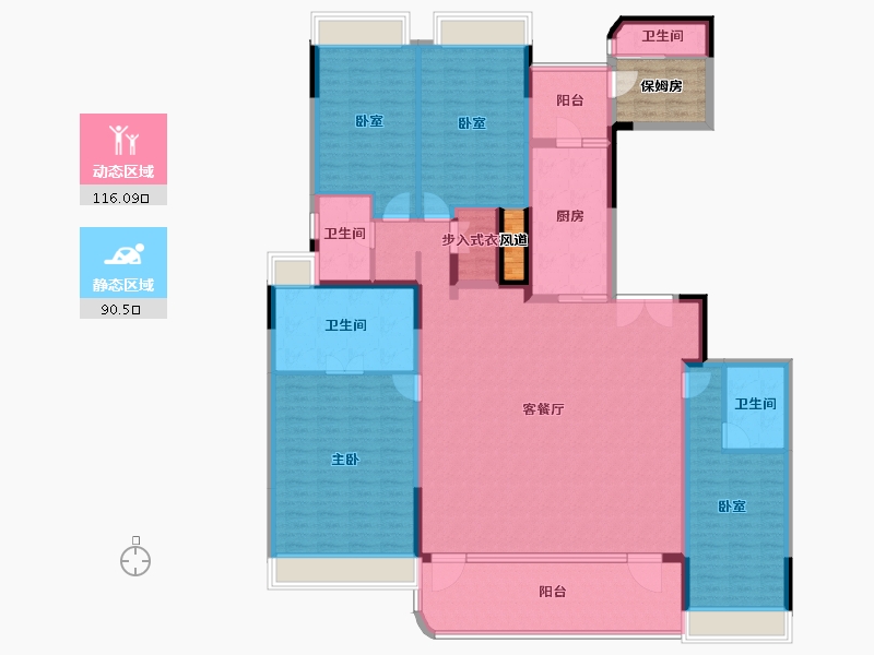 广东省-广州市-侨鑫保利汇景台-194.48-户型库-动静分区