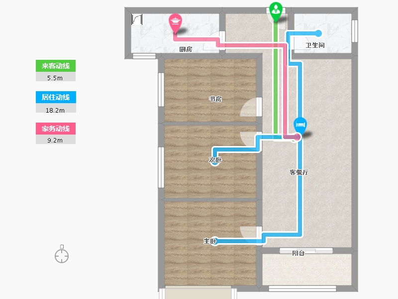 陕西省-西安市-金泰贞观悦府-83.02-户型库-动静线