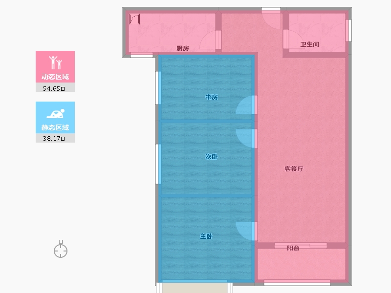 陕西省-西安市-金泰贞观悦府-83.02-户型库-动静分区