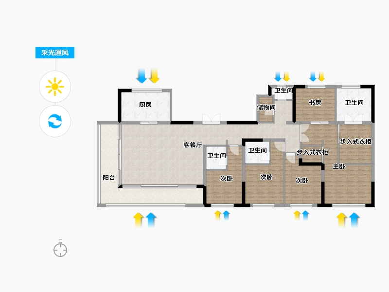 山东省-泰安市-泰山壹号院-180.50-户型库-采光通风