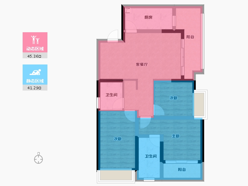 重庆-重庆市-金科南山-75.76-户型库-动静分区