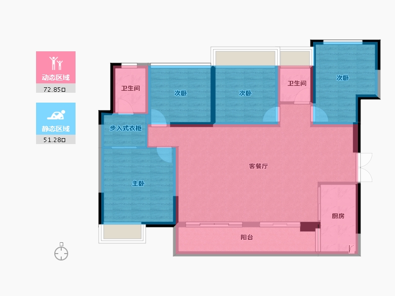 贵州省-六盘水市-国泰熙园-111.36-户型库-动静分区