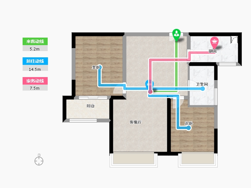 陕西省-西安市-白桦林溪-73.51-户型库-动静线