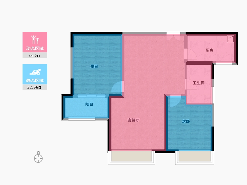 陕西省-西安市-白桦林溪-73.51-户型库-动静分区