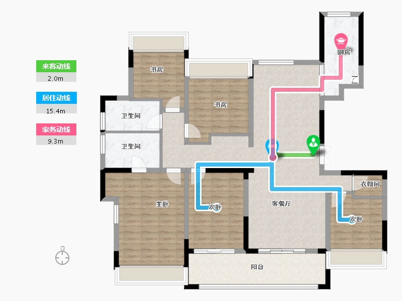 陕西省-西安市-白桦林溪-142.52-户型库-动静线