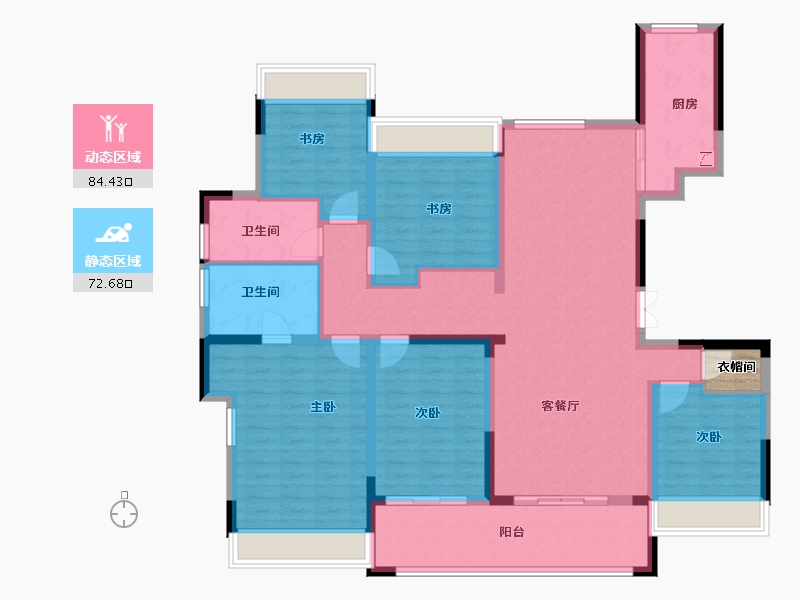 陕西省-西安市-白桦林溪-142.52-户型库-动静分区