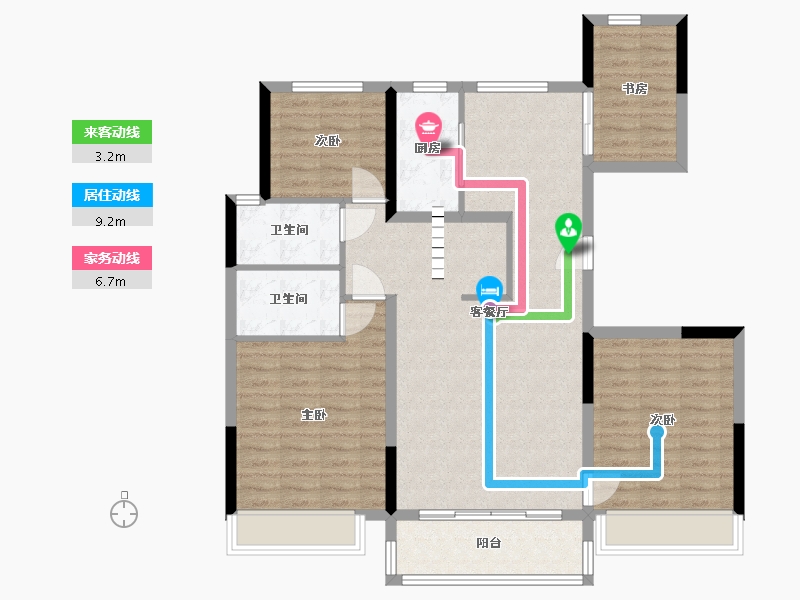 河南省-郑州市-碧桂园双湖城-146.70-户型库-动静线