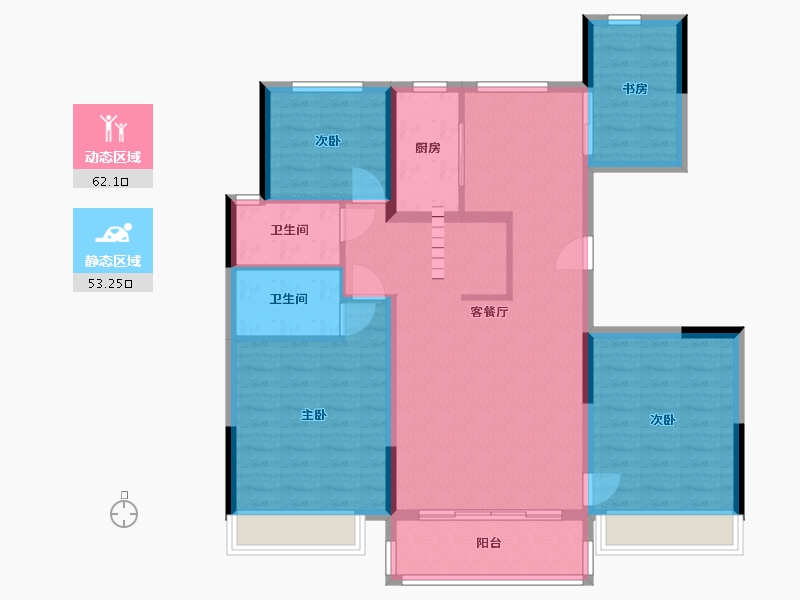 河南省-郑州市-碧桂园双湖城-146.70-户型库-动静分区