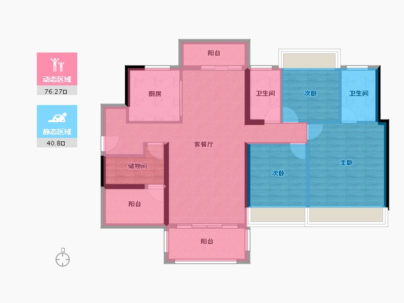 广东省-河源市-龙光城-105.18-户型库-动静分区