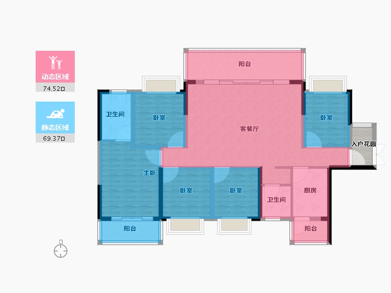 广西壮族自治区-来宾市-金色时代-132.81-户型库-动静分区