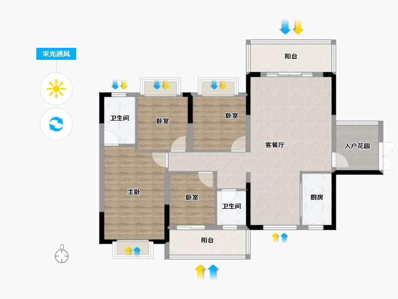 广西壮族自治区-来宾市-金色时代-118.40-户型库-采光通风