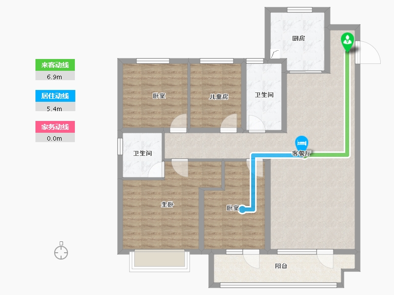 山东省-潍坊市-桃源金茂悦-109.60-户型库-动静线