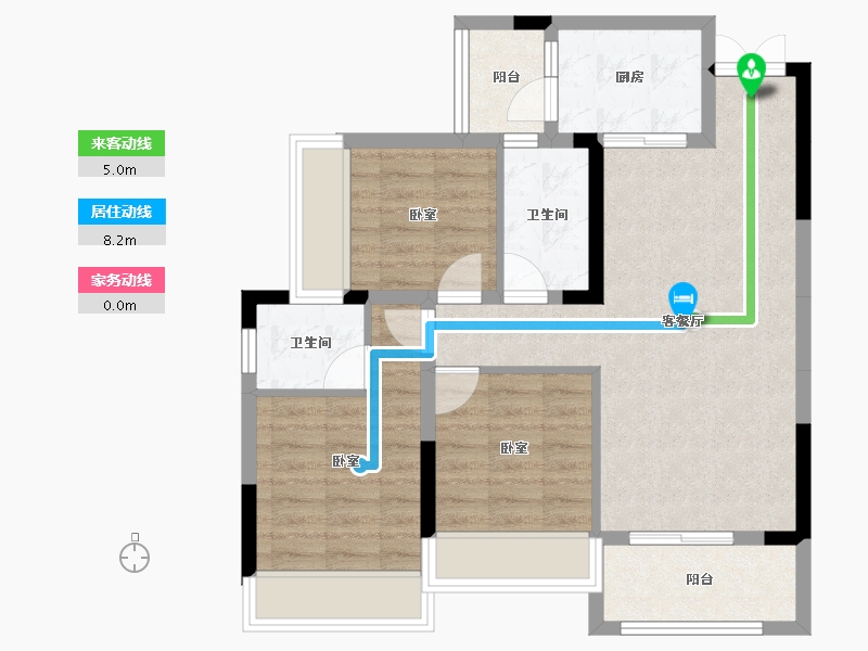 云南省-昭通市-中悦康养小镇公园尊府-75.45-户型库-动静线