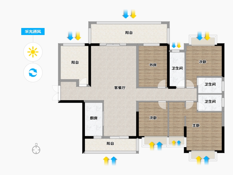 广西壮族自治区-来宾市-江滨湾1号-156.66-户型库-采光通风