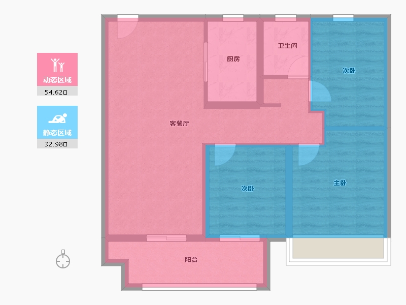 陕西省-咸阳市-金科集美嘉悦-78.40-户型库-动静分区