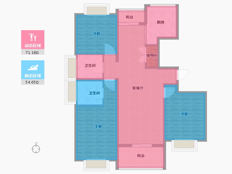 上海-上海市-东源名都-112.71-户型库-动静分区