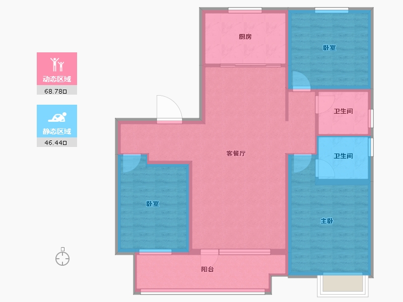 山东省-潍坊市-桃源金茂悦-103.20-户型库-动静分区